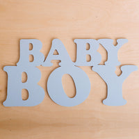 Дерев'яний напис "Baby Boy"