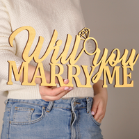 Дерев'яний напис "Will you marry me" W105