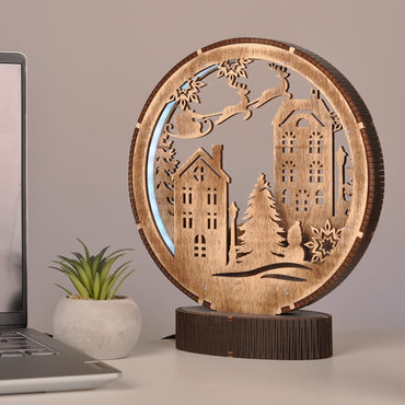 Декоративний дерев'яний LED-світильник з USB