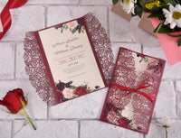 свадебное пригласительное в бордовом цвете, приглашения на свадьбу в бордовом цвете, весільні запрошення марсала, приглашения марсала,