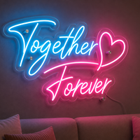 Неонова вивіска для весілля та фотозони «Together Forever» 60 × 39 см
