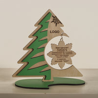 Дерев'яна новорічна ялинка з логотипом 130305
