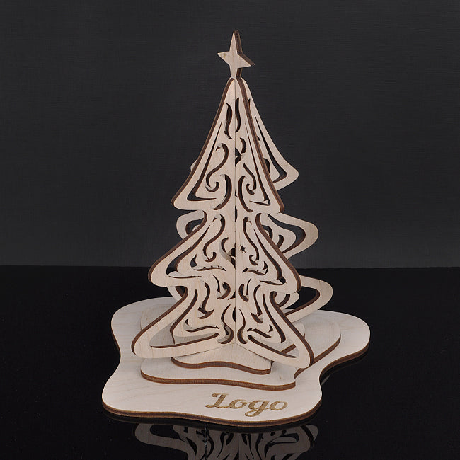 Дерев'яна новорічна ялинка з логотипом 130102