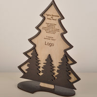 Дерев'яна новорічна ялинка з логотипом 130307