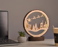 Декоративний дерев'яний LED-світильник з USB