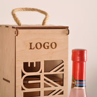 Подарункова дерев'яна коробка для шампанського AL234