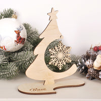 Дерев'яна новорічна ялинка з логотипом 130202