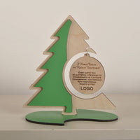 Дерев'яна новорічна ялинка з логотипом 130304