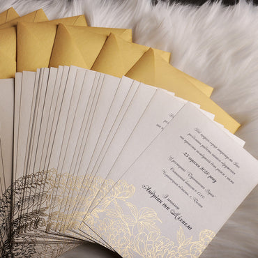 свадебные приглашения с тиснением, весільні запрошення з золотою фольгою, свадебные приглашения с золотой фольгой,
