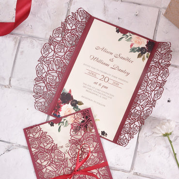 свадебное пригласительное в бордовом цвете, приглашения на свадьбу в бордовом цвете, весільні запрошення марсала, приглашения марсала,