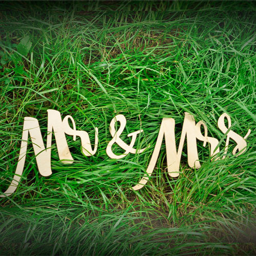 Дерев'яний напис "Mr & Mrs" W0054