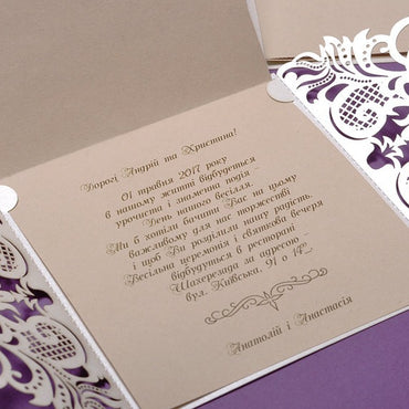 весільне запрошення з крафтового картону, Свадебные приглашения из крафтового картона