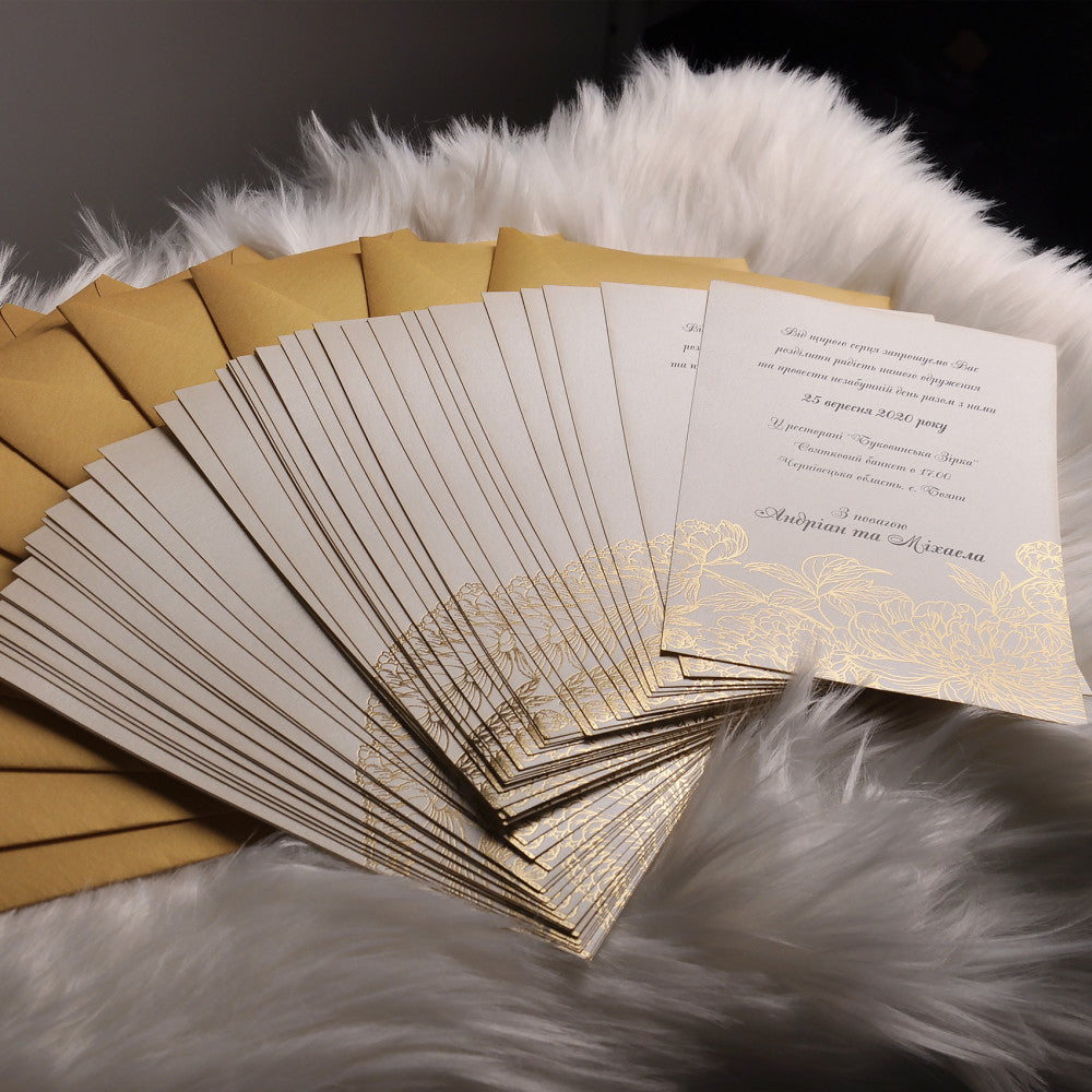 свадебные приглашения с тиснением весільні запрошення з золотою фольгою свадебные приглашения с золотой фольгой